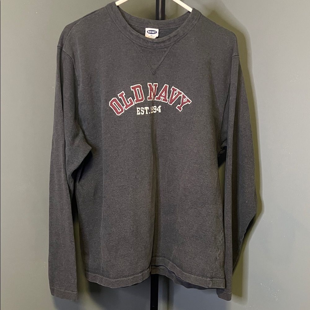 Old Navy Charcoal Sweatshirt with Burgundy Logo
